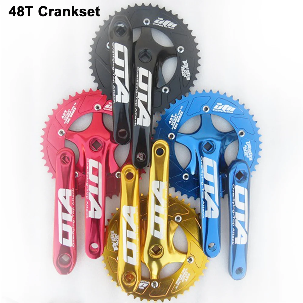 Bicycle Crank Square Hole Disc Crankset Single Speed Fixed Gear 48T Chainring 170mm BCD 130MM Bike Crankset Track Bike Parts