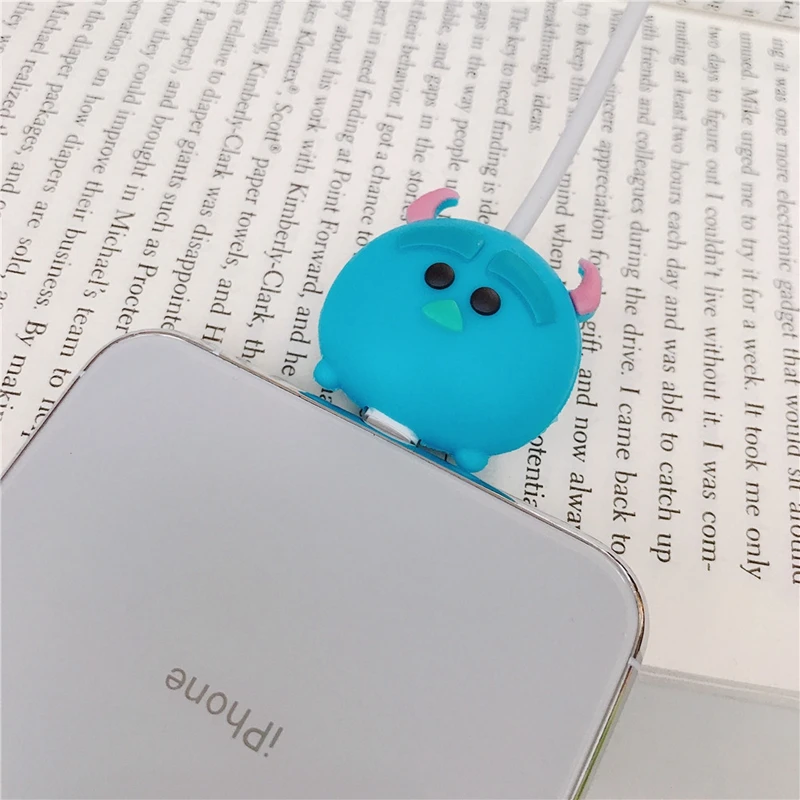100pcs cute cartoon animal cable bite phone charger cable protector cord data line cover decorate smartphone wire accessories free global shipping