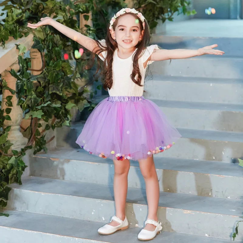 Летняя многослойная фатиновая юбка-пачка для малышей Детская одежда принцессы с