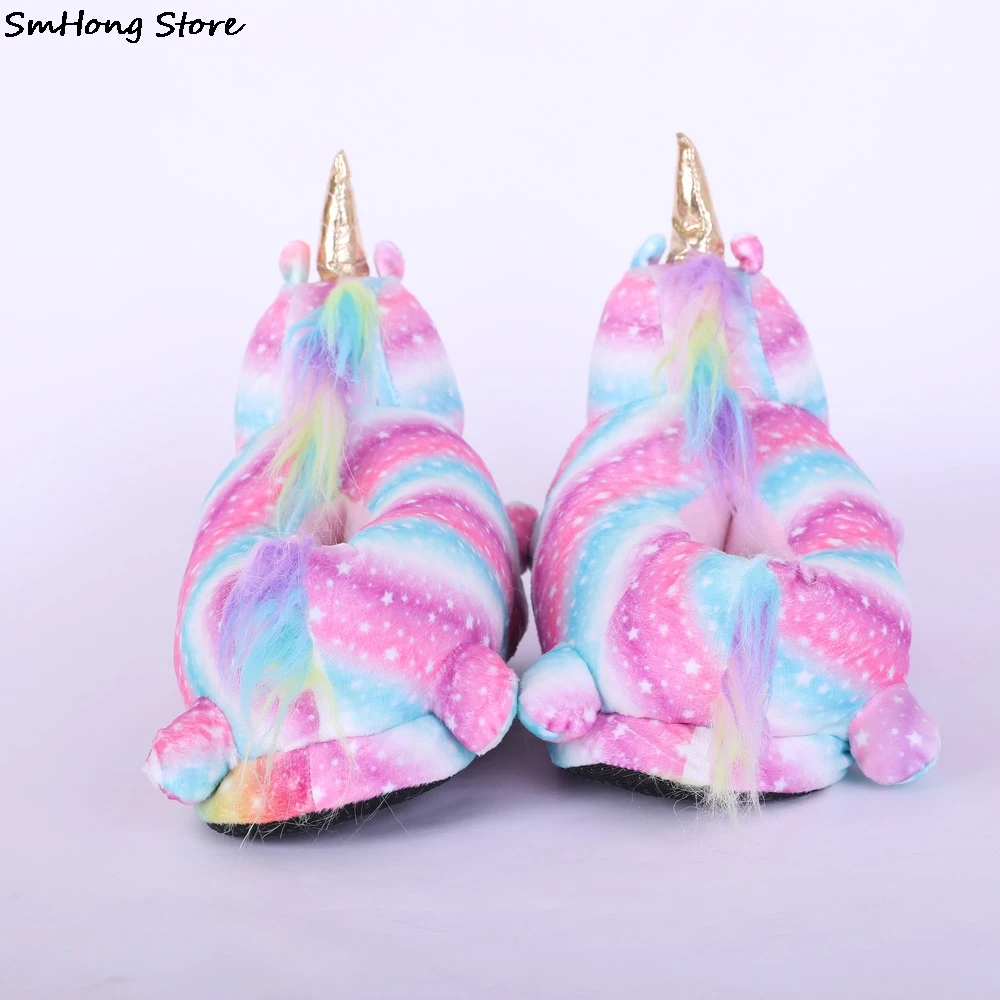 Тапочки с единорогом Мультяшные животные лапы кигуруми комбинезоны пижамы обувь