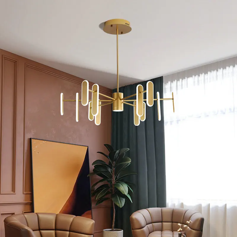 Современный простой золотой белый светодиодный светильник с регулируемой