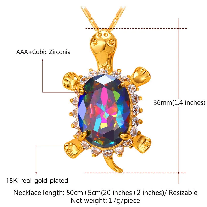 

В европейском и американском стиле; Модные Симпатичные Черепаха кулон медь кольцо покрытое 18 каратами золота инкрустированные AAA циркон ожерелье ювелирные изделия
