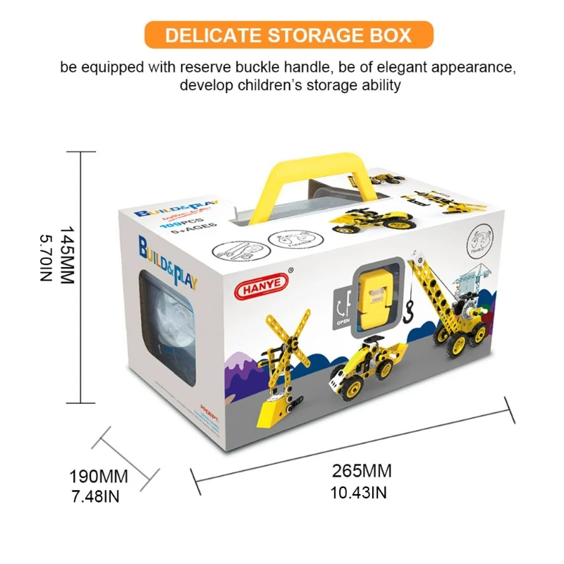 

Intellectual Assembly Car, 1 Set DIY Construction Vehicle Toy, Nut Engineering Vehicles for for Kids Boys