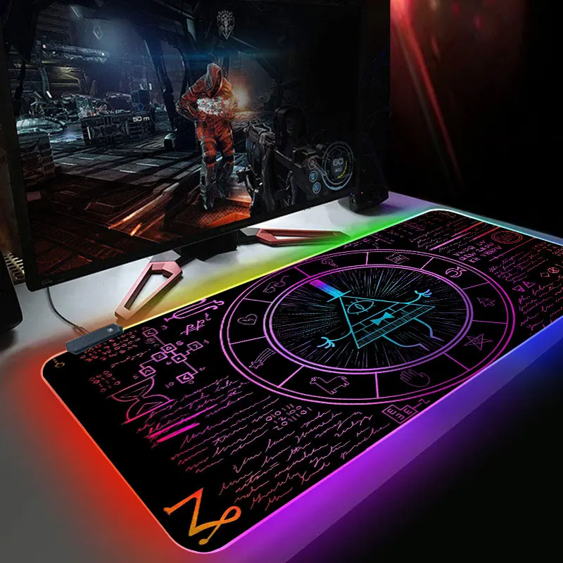 

Game Mousepad RGB Personality Mathematician Digital LED Game Accessories Computer Keyboard Carpet Pad PC Notebook Gamer Desk Mat