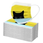10203050100 шт для взрослых с рисунком кота маска для лица 3 слоя петли уха Одноразовые с рисунком кота; Мягкий и пропускающий воздух материал защиты маски для лица