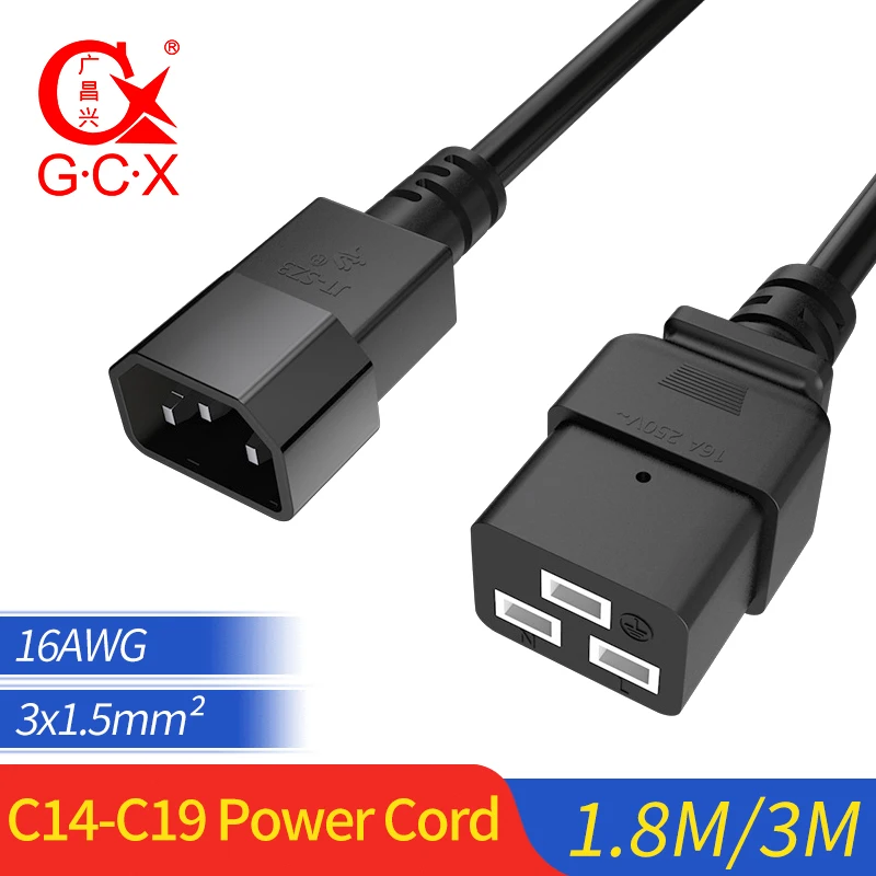 C14 штепсельная вилка к гнезду C19 розетка искусственная мощность Удлинительный