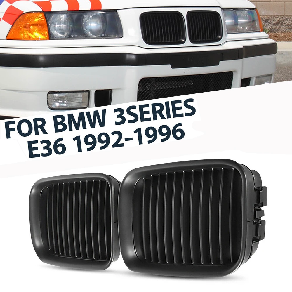 Передняя Матовая Черная решетка радиатора для BMW E36 1992 1996 318i 325i|Гоночные решетки| |