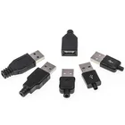 Штекерный разъем USB, гнездо USB A, штекер типа A, сварной разъем провод, usb-кабель, пластиковая крышка, разъемы для самостоятельной сборки