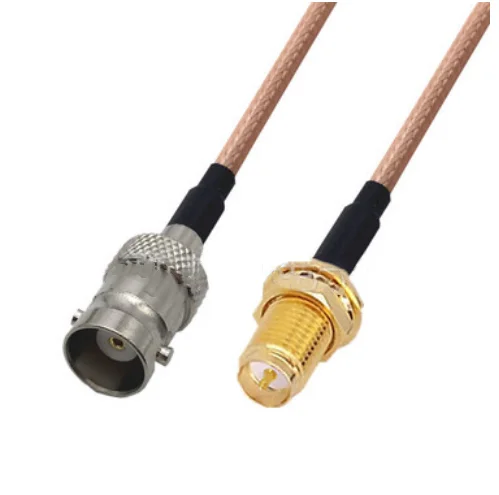 

RG400 Cable RP-SMA Female to BNC Female Double Shielded Copper Braid Coax Low Loss Jumper Cable