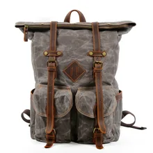 Outdoor Travel Rucksack Hiking Backpacks Camping Bag Waterproof Canvas Leather Men Women Backpack Liner SLR Digital Camera Bag