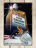nice wall art 1979 liquor ad lord calvert canadian whisky skiier metal tin sign 20x30cm 8x12inch