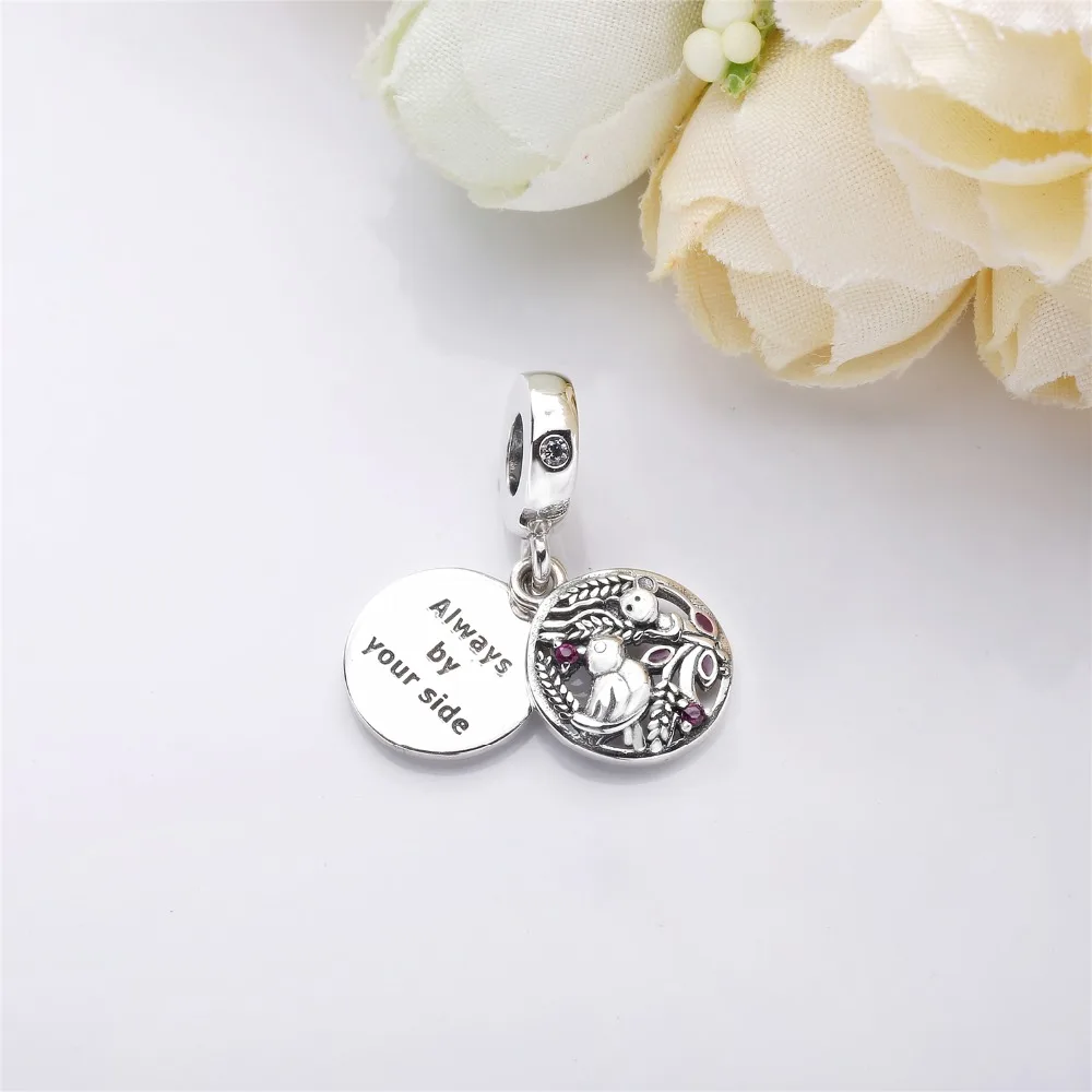 Женский браслет из серебра 925 пробы с птицами|Ювелирные шармы| |