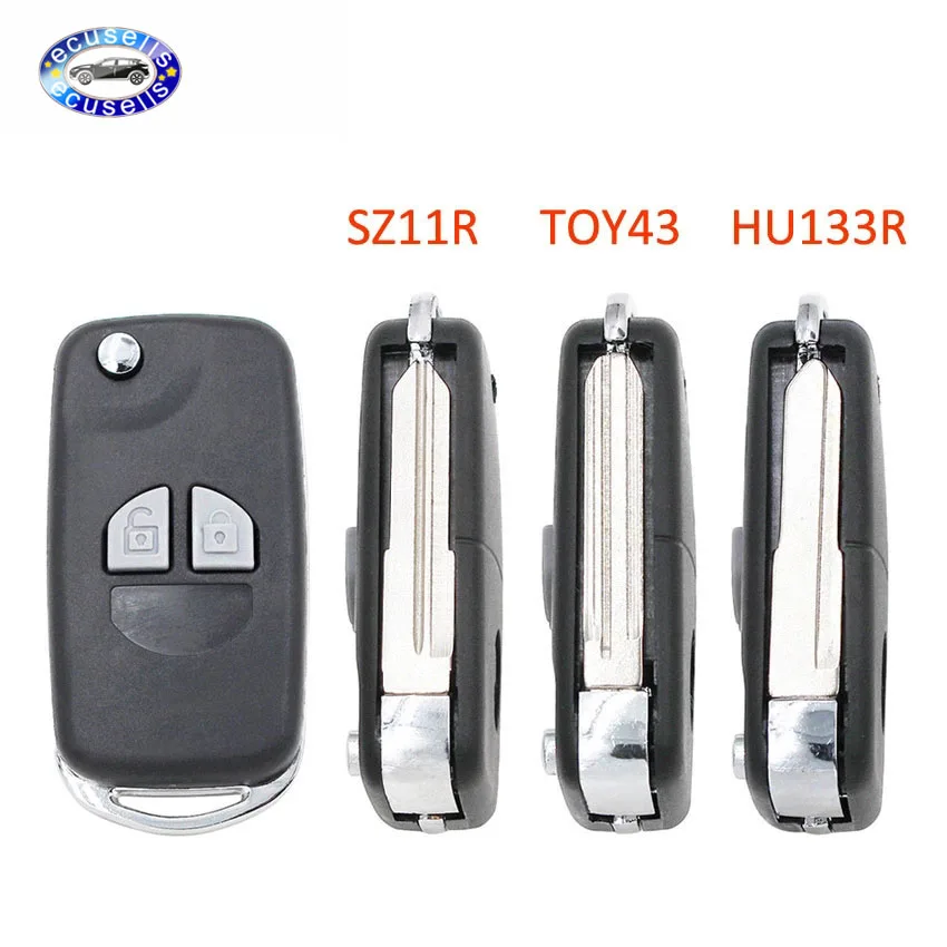 Складной чехол брелок с 2 кнопками для дистанционного ключа Suzuki Grand Vitara Swift Ignis SX4