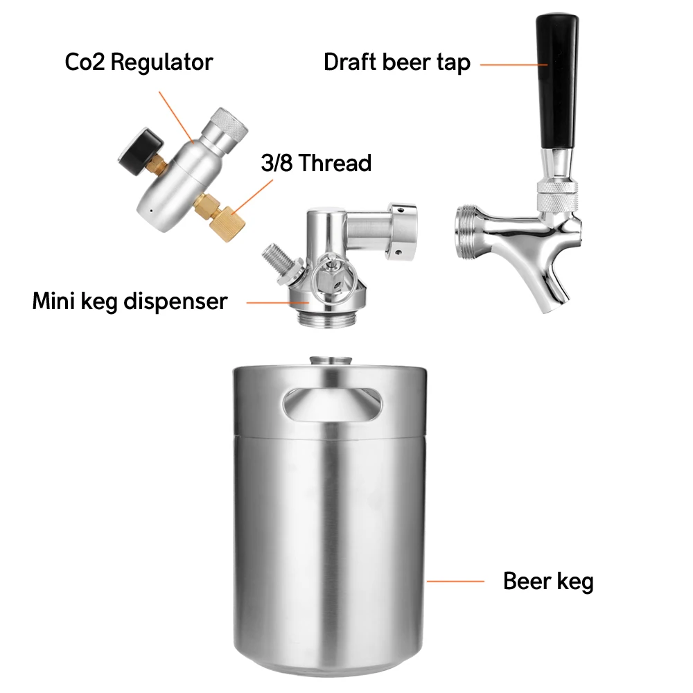 Домашнего пивоварения нержавеющая сталь мини бочонок 3.6L 5L розлив пива под