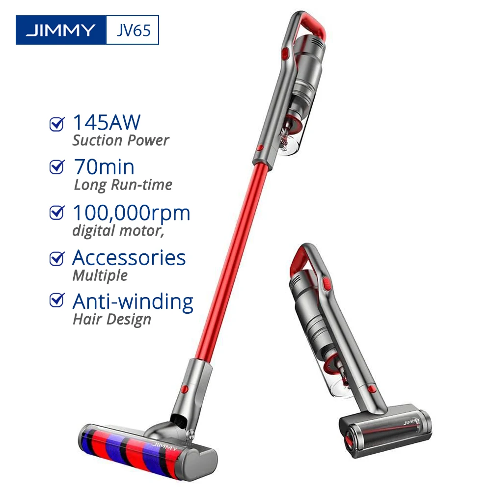 Ручной беспроводной пылесос JIMMY JV65 с присоской и защитой от обмотки