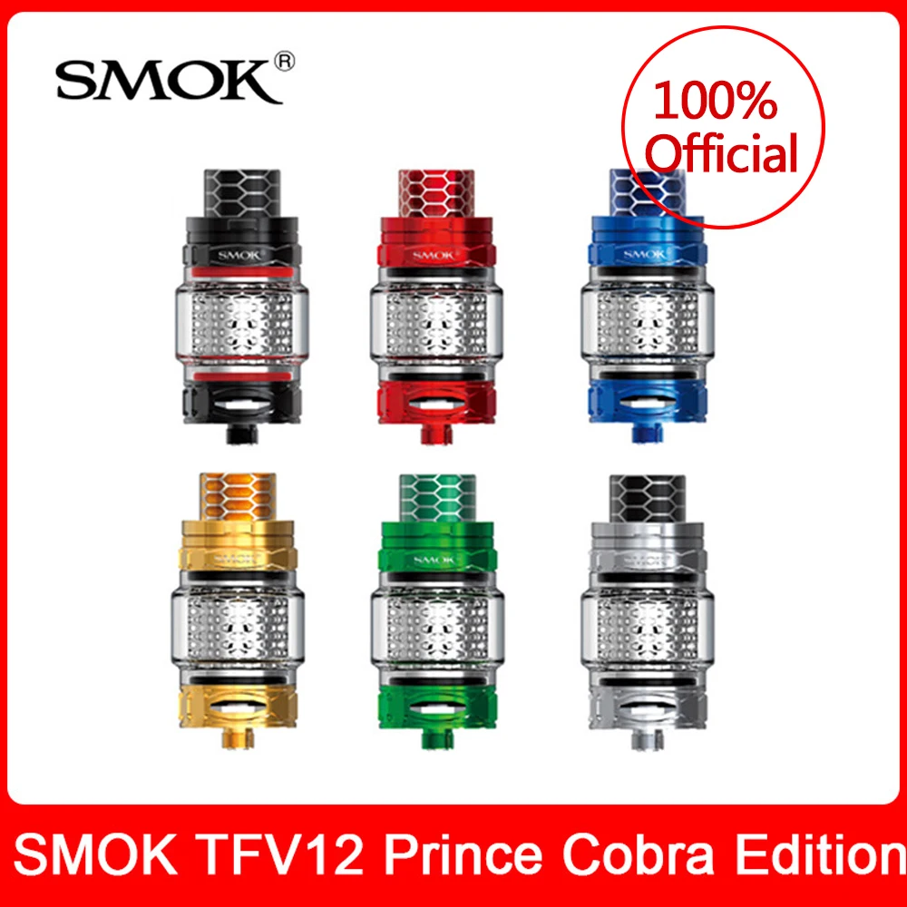 Оригинальный бак SMOK TFV12 Prince Cobra Edition 7 мл + V12 X2/сетчатые/Полосатые катушки