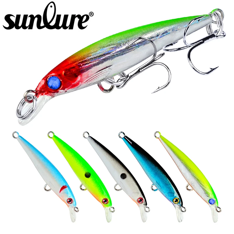 Sunlure 8 видов цветов Minnow 1 шт. рыболовные приманки 5 см 97 &quot/0 07 oz 2g жесткие снасти 10 #