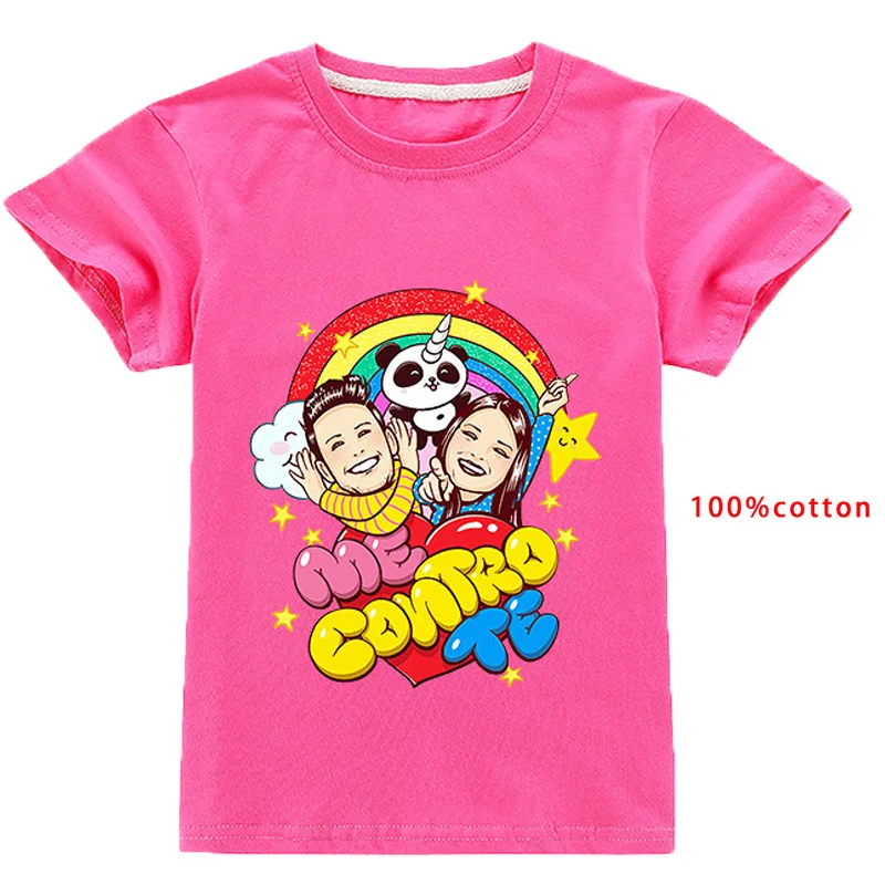 

Новая футболка с короткими рукавами для маленьких девочек мне Contro Te из хлопка для детей с персонажами из мультфильмов для детей одежда летн...