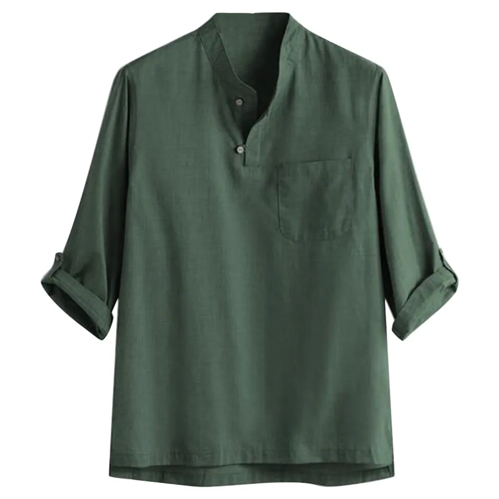 Мужские летние рубашки из пеньковой ткани 7-процентная блузка топы футболки