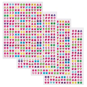 4 листа, серьги, 3D драгоценные камни, 1000 + наклейки, блеск, кристалл, принцесса, макияж, игрушки, кольцо для ногтей, искусство, рукоделие, наклейки, подарок