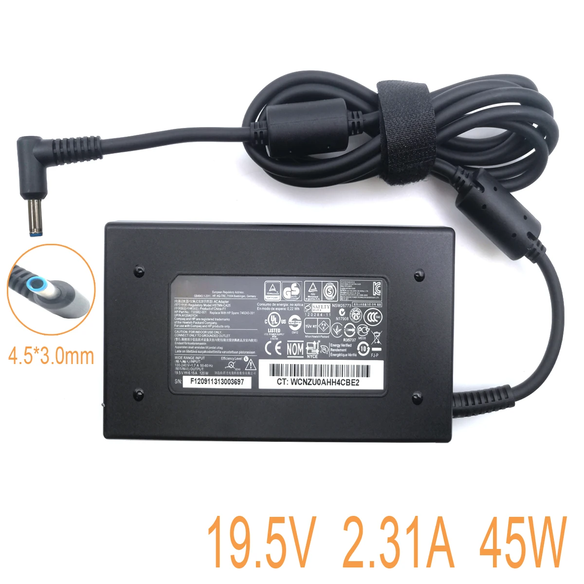 

19.5V 6.15A 120W 4.5*3.0mm Laptop Power Adapter Charger For HP ENVY 15-j059nr/i7-4700MQ Edition Notebook PA-1121-62HE HSTNN-CA25