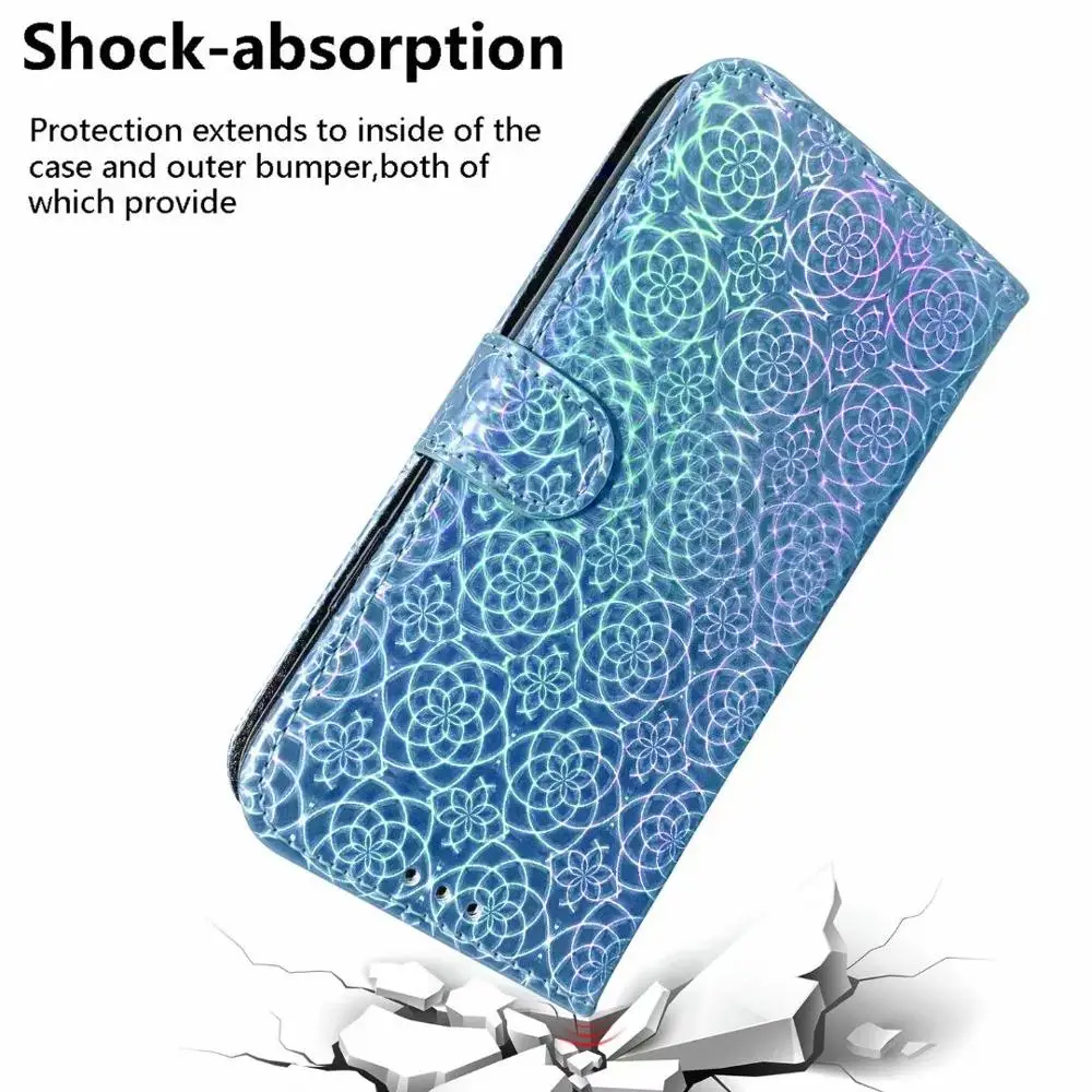 For Xiaomi mi A3 Redmi Note 6 7 7A Pro CC9 CC9E K20 3D Leather Colorful Case Coque Shiny Glitter Print Cover Card Slots Book | Мобильные