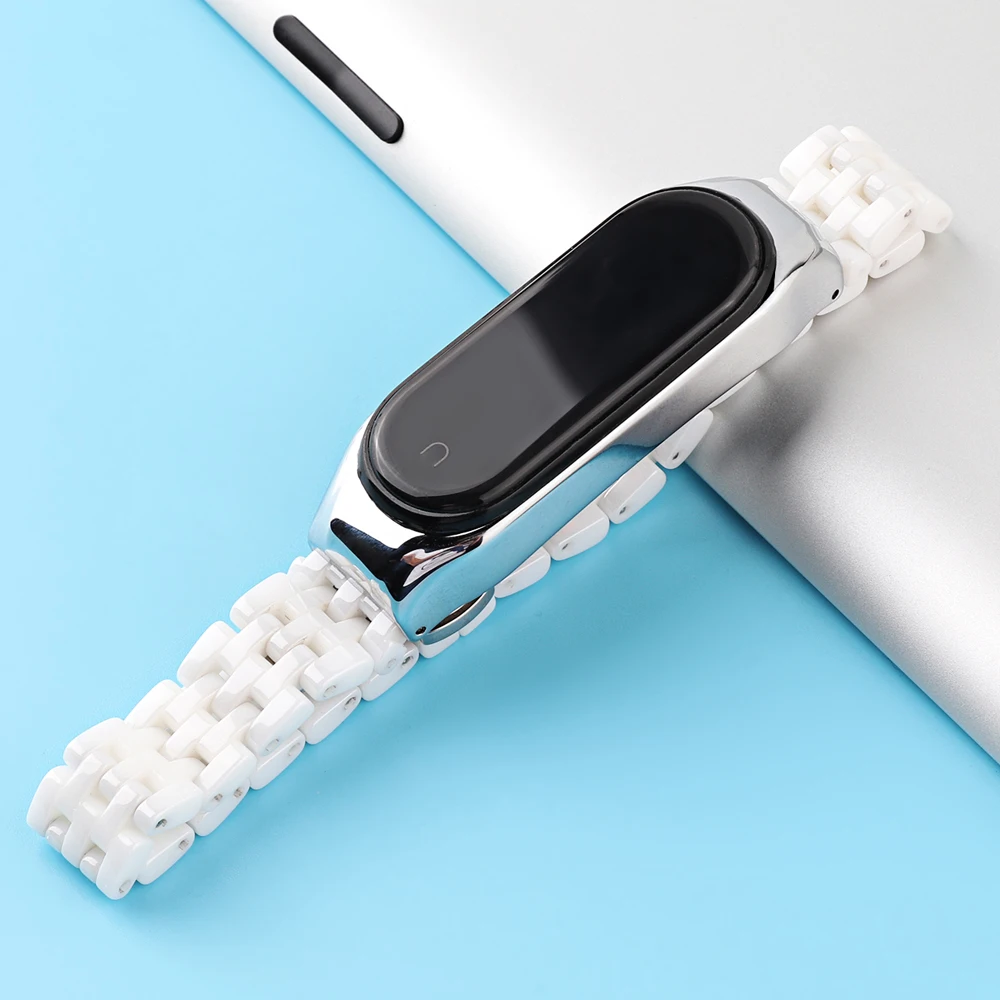 Pulseiras para Xiaomi Pulseiras de Substituição para a Mulher Banda Cerâmica Pulseira 4 – 3 Relógio Inteligente Homem Inoxidável mi 5