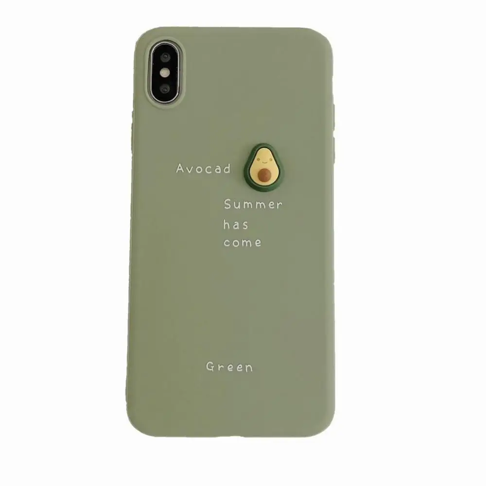 3D Fruit Avocado Pattern Phone Case For iPhone XR XS Max X 11 8 7 Lovely Soft Silicone Protection Cute Back Cover | Мобильные