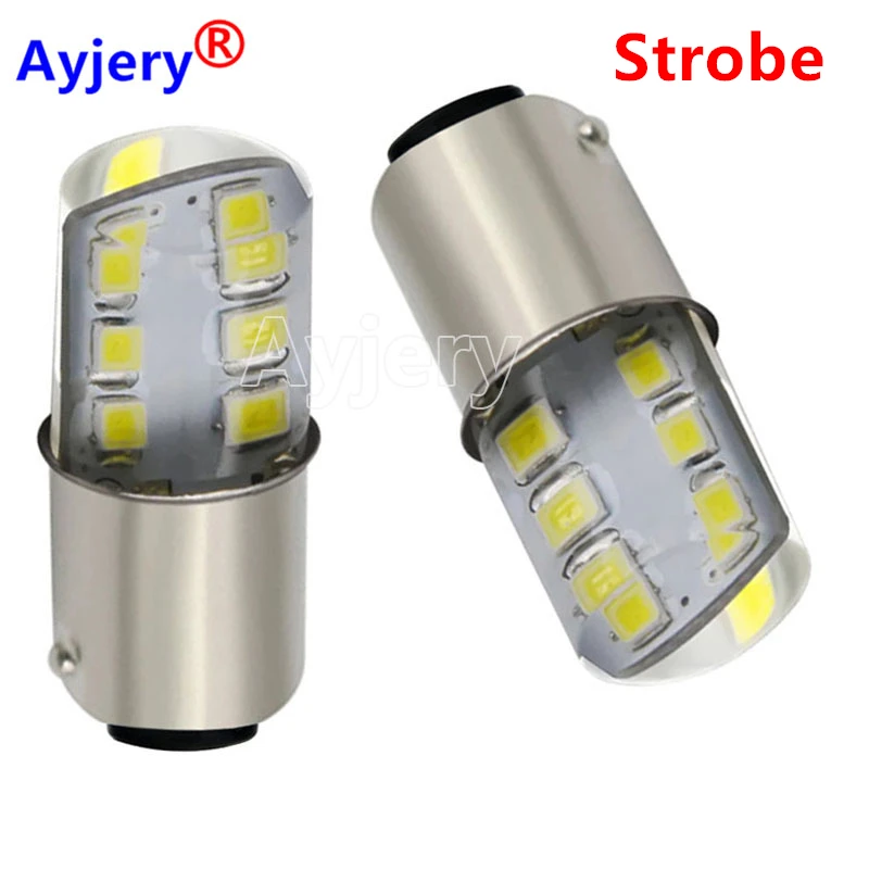 AYJERY Led Strobe Flash 100 PCS 1156 BA15S P21W 1157 BAY15D p21/5w 2835 12 SMD SILICA Auto Car Turn Signal Brake Light 12V