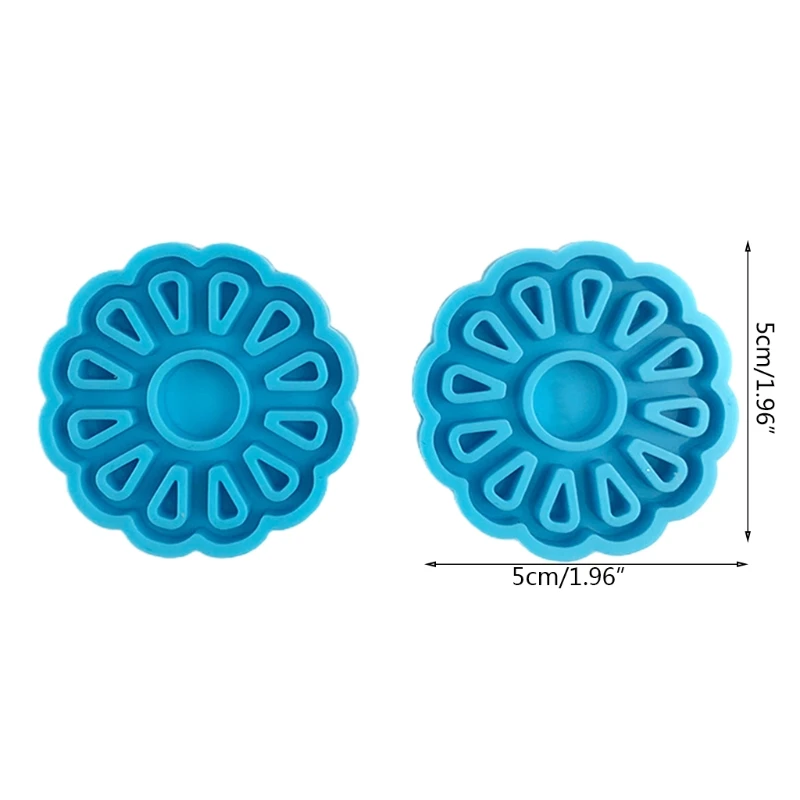 

J60E 1Pair Chrysanthemum Earrings Epoxy Resin Mold Ear Pendant Casting Silicone Mould
