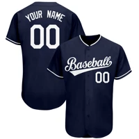men children new button baseball uniforms printed the player own name number breathable quick drying outdoor softball sportswear