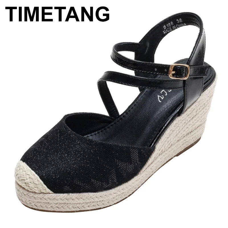 

Женские босоножки на танкетке TIMETANG, летние универсальные Босоножки на платформе и высоком каблуке, 2021