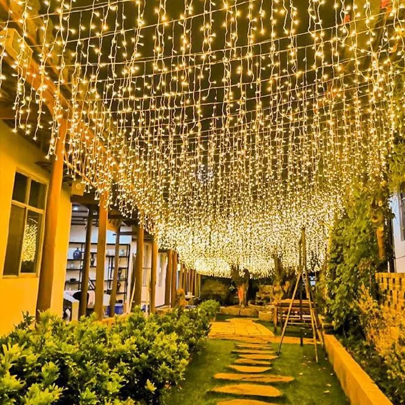 

String lights Christmas outdoor decoration Drop 5m Droop 0.3m/ 0.4m/0.5m curtain icicle string led lights Garden Party 220V 110V