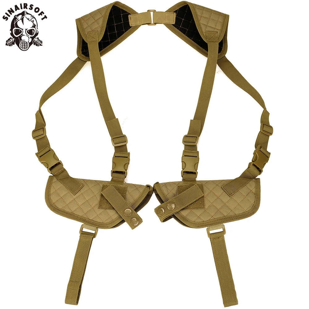 

Tactical Nylon Double-gun Underarm Concealed Holster EDC Left Right Hand Gun Double Pistol Case Holster Pouch For Universal Gun