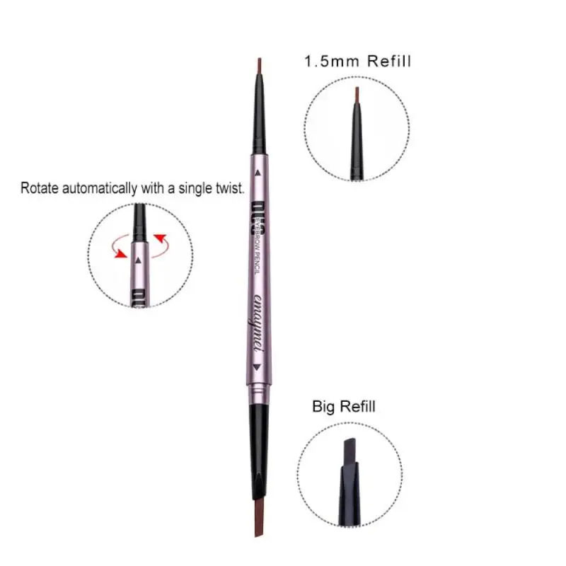 

Double-headed Rotating Automatic Eyebrow Pencil Waterproof Long Lasting Natural Dark Brown Eyebrow Enhancers Cosmetic TSLM1