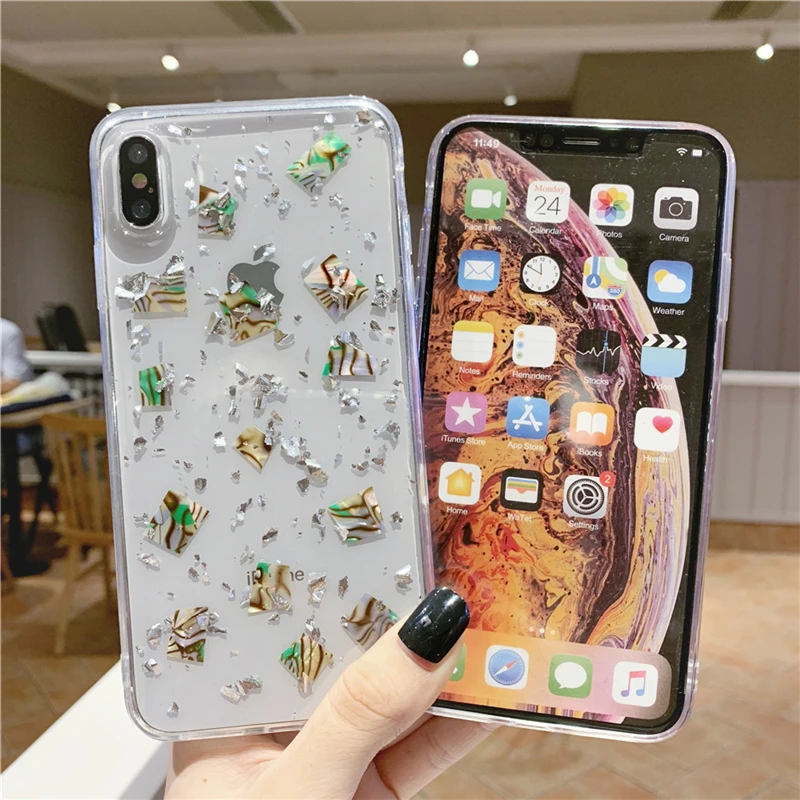 Seashell Silver Foil Case For Xiaomi Redmi Note 8 7 K20 Pro Protective Cover |
