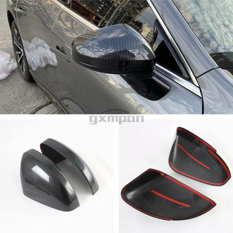

For Xpeng P7 P5 Rearview Mirror Cover Mirror Cap Plastic Carbon Fiber Pattern Decorative Patch Car Accessories