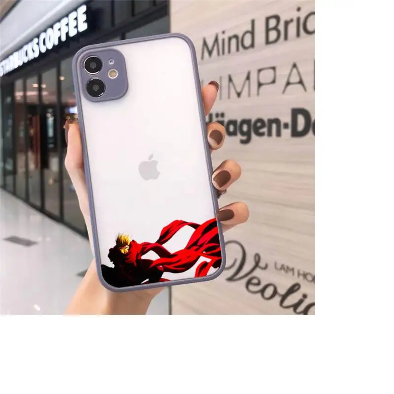 

TriGun Stampede Wolfwood Phone Case Matte transparent For Gray iPhone 12 Mini 11 Pro XR XS Max 7 8 Plus X Back Cover