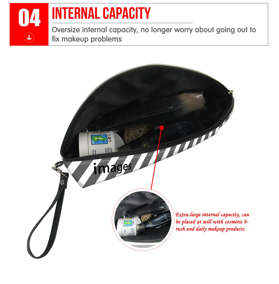 

WHEREISART Dye 3D Printing Cosmetic Bag Organizer Toiletry Bag Professional Makeup Case Pouch Women Travel Organizer Necessaire