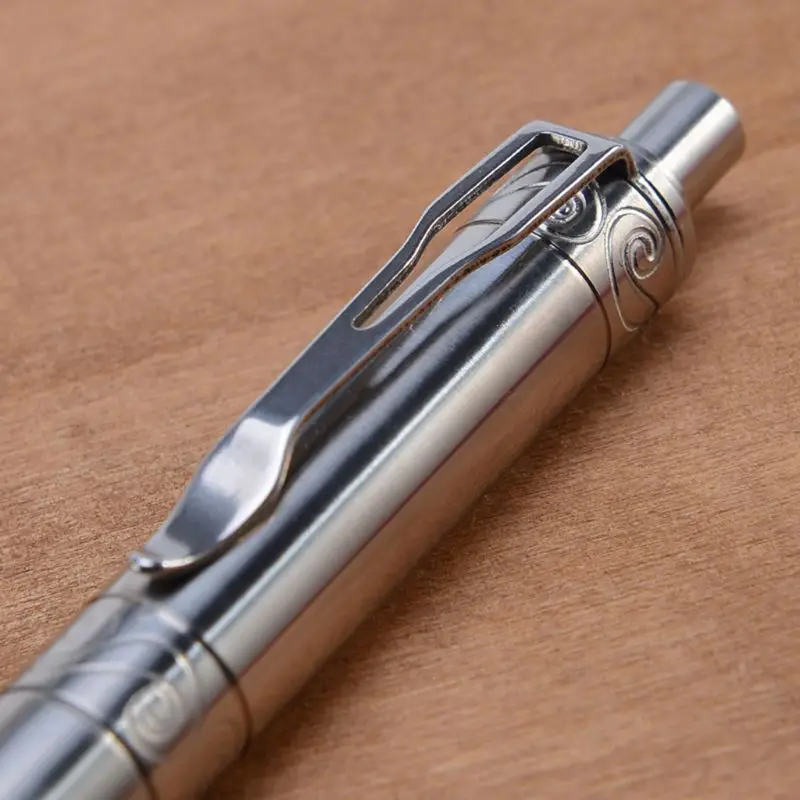 

Solid Titanium Alloy Gel Ink Pen Vintage Bolt Action Writing Tool Stationeries
