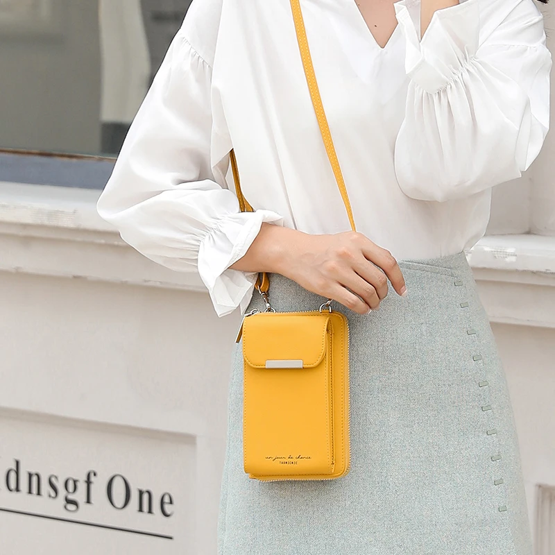 Bright Color Small Shoulder Bag for Women Soft  Leather Cell Phone Crossbody Bags Pocket Fashion Mini Ladies Card Coin Purse NEW