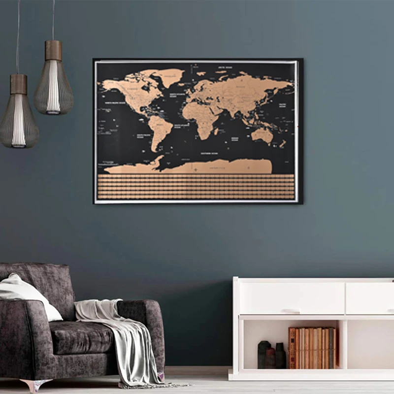 Large Size Scratch Off World Travel Map 41*30cm Wall Sticker Poster Vibrant Colors Detailed Journal Planner Gift for Travelers |