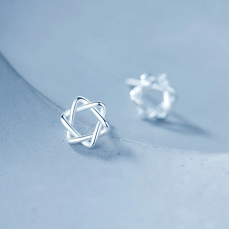 

925 Sterling Silver Star Stud Earring for Women Wedding Jewelry pendientes plata de ley 925 mujer eh971