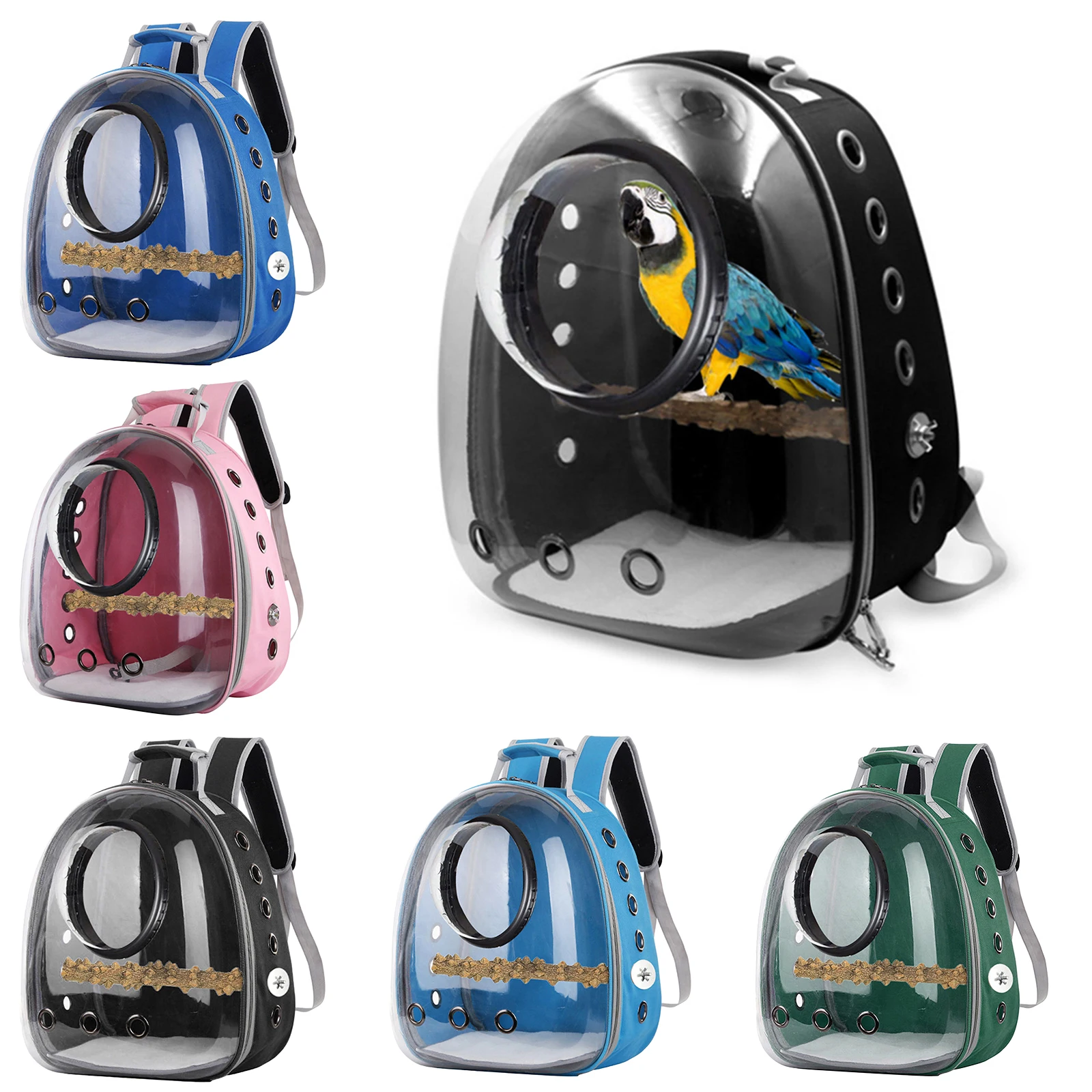 

Parrot Cage Backpack Transparent Bird Carrier Breathable Travel Pet Shoulder Bag