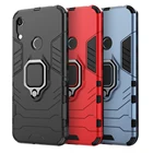 Матовый чехол из ТПУ с кольцом на палец для Huawei Y6 2019, армированный силиконовый чехол для Huawei Y6 Prime 2019, чехол для Y6 Pro 2019, сумка-чехол