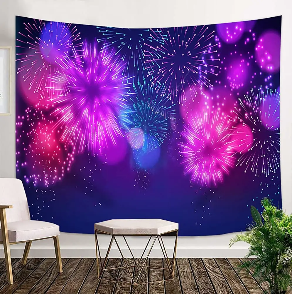 

JOOCAR Colorful Fireworks Tapestry Festival Wall Hanging for Living Room Bedroom Dorm Home Decor 59.1" x 90.6"