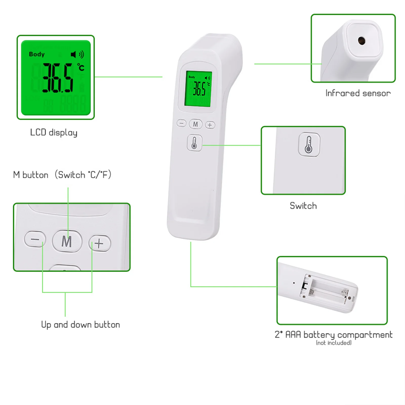 Монитор артериального давления на запястье с ЖК-дисплеем тонометр + пальчиковая