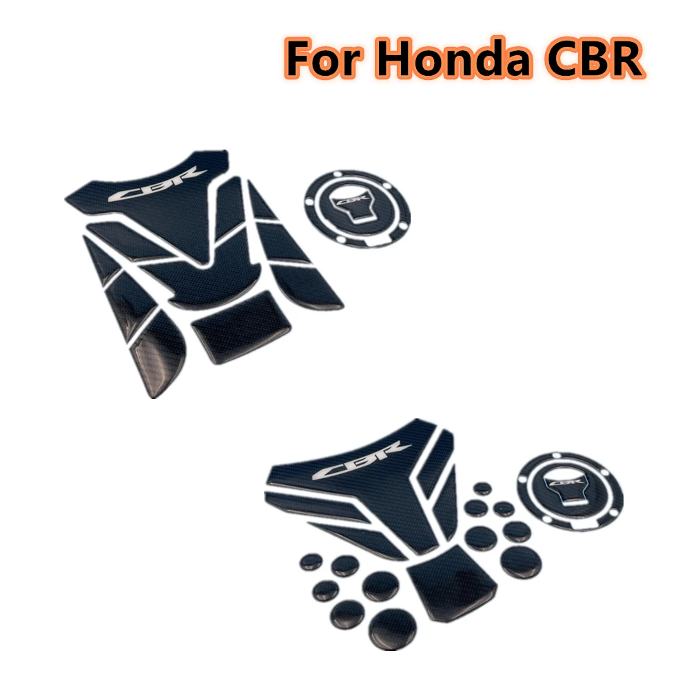 

Мотоциклетная 3D углеродная наклейка для Honda CBR, наклейка на бак, чехол-накладка, 3D отражающий протектор для гонок, 2 цвета, декоративная защит...