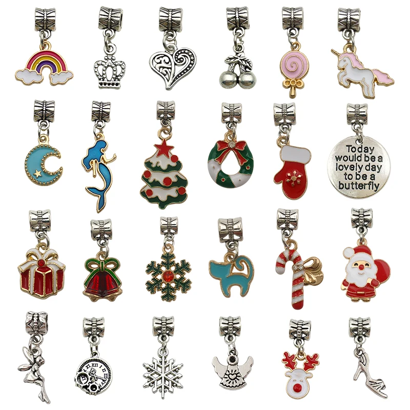 Рождественская подарочная коробка в виде снежинки набор красочных бусин бусины