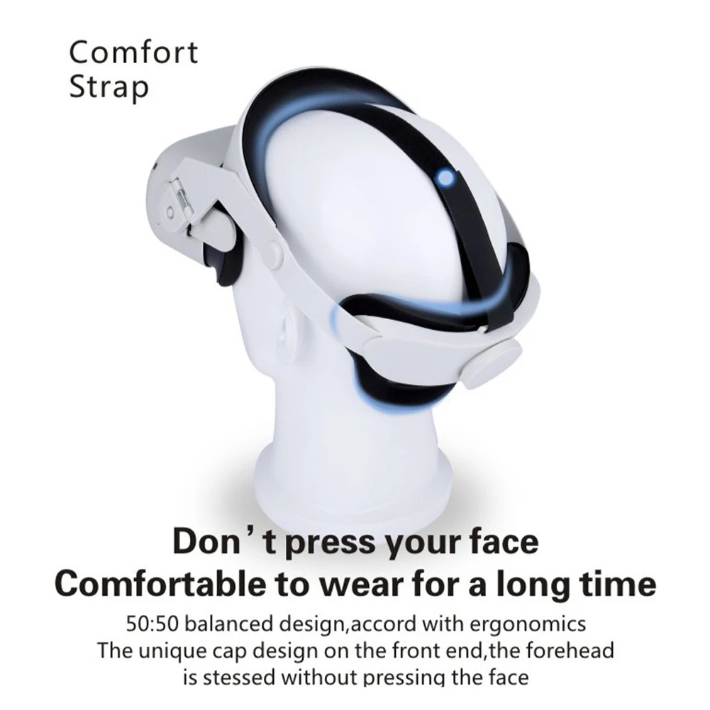 

Reduce Pressure Durable Balance Weight Game Comfortable Relieve Face Squeeze Adjustable Head Strap Easy Use For Oculus Quest 2